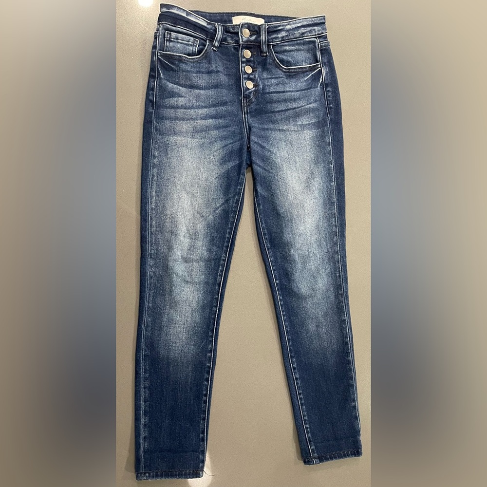 Kancan-Button fly skinny jeans